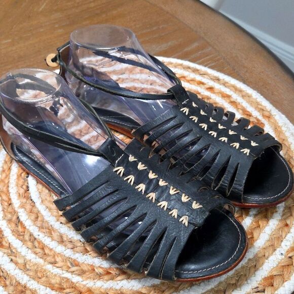 Olukai Hikina Black Leather Sandals size women’s 10 - Picture 2 of 9